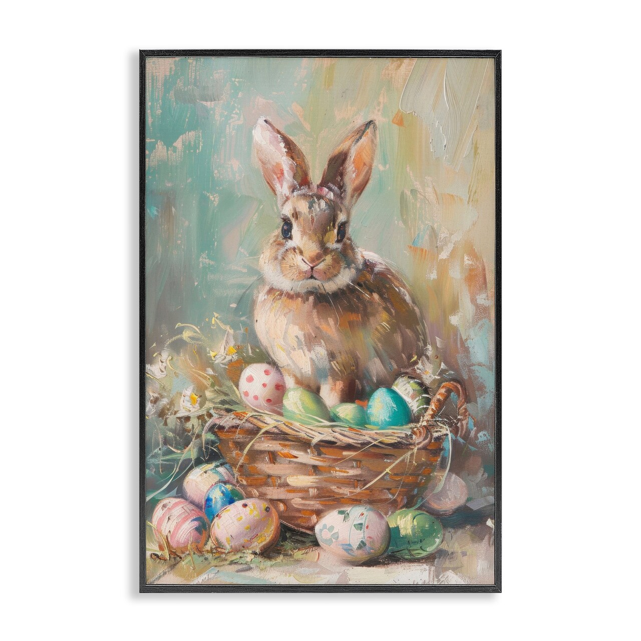 Stupell Industries Spring Easter Bunny Basket Framed Giclee, design by LSR Design Studio